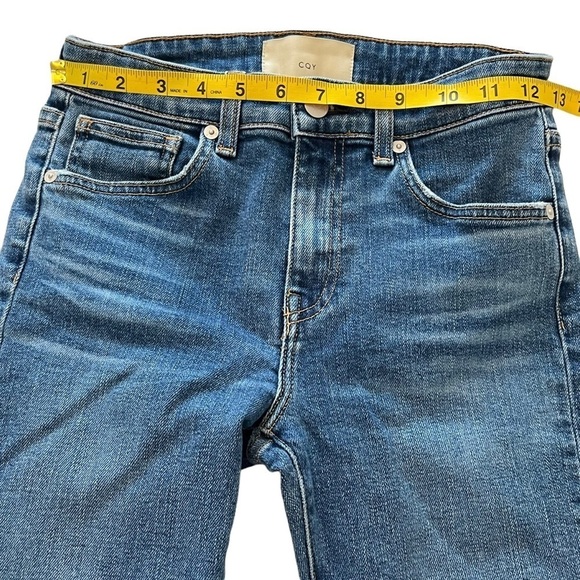 CQY Jeans Japanese Denim Mid Rise Straight Leg Medium Wash Cropped Jeans 24 - Picture 13 of 16